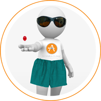 enjoy a lollipop during vein treatment process